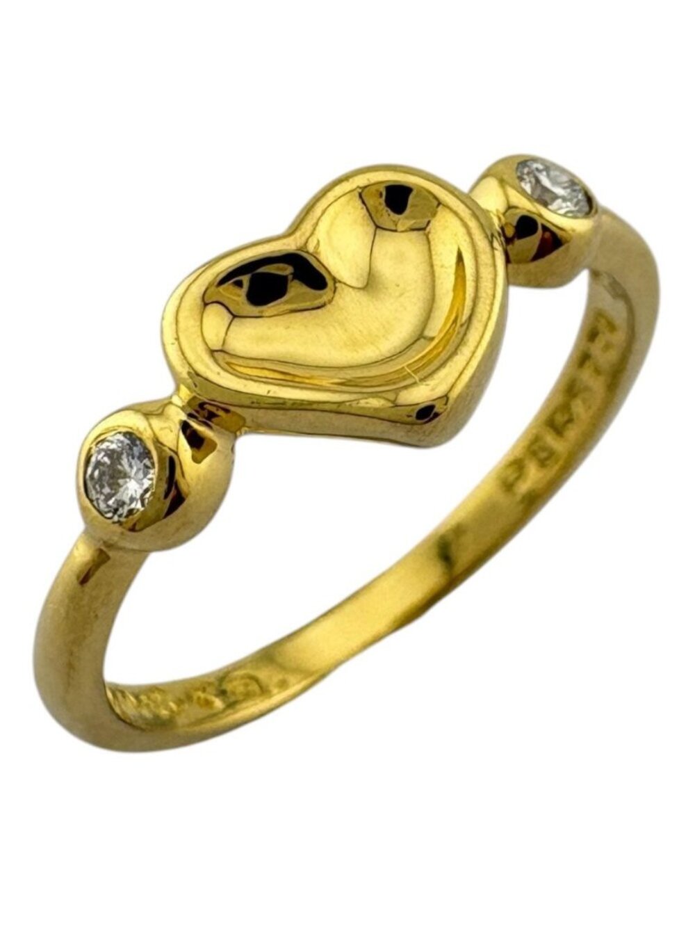 Tiffany & Co Closed Heart Ring 18k Yellow Gold Diamond